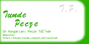 tunde pecze business card